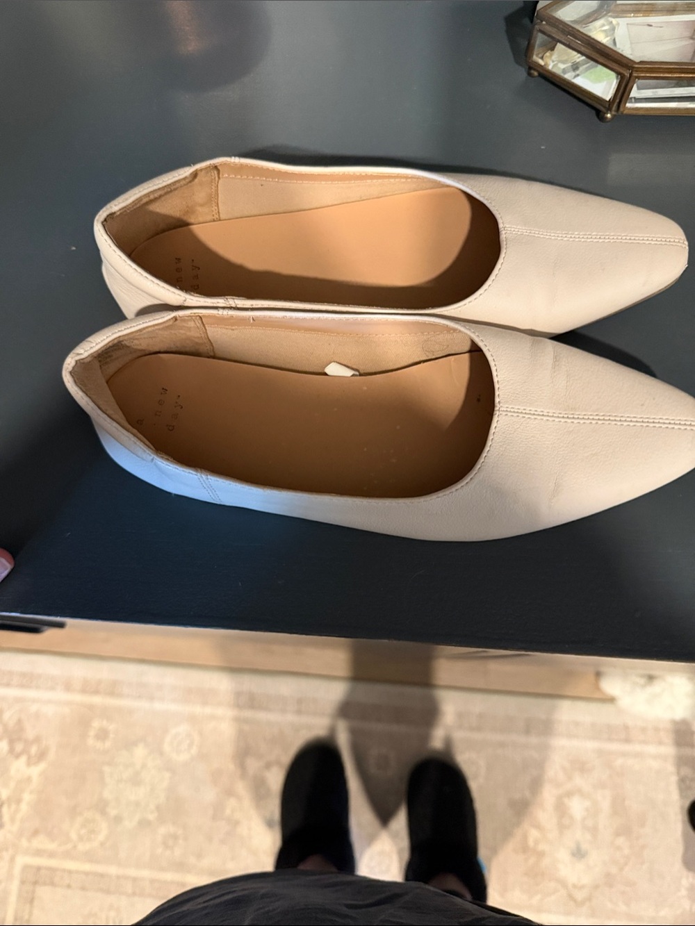 a new day Cream Pointed-Toe Slip-On Flats